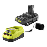 Ryobi One+ 18v Lithium Ion 2.0ah Battery and Charger Kit, Extreme Weather Performance Fast Charging Under 1 hour RYOBI