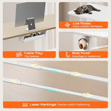 Huuger Dual Motor Electric Standing Desk Frame, Sit Stand up Desk Leg for 47.2” to 86.6” Desktop, Computer Desk Leg with Cable Tray, 3 Memory Height Presets, 2 Hooks, White Frame Only Huuger