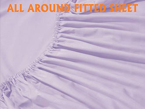 Elegant Comfort Best, Softest, Coziest 6-Piece Sheet Sets! - 1500 Premier Hotel Quality Luxurious Wrinkle Resistant 6-Piece Damask Stripe Bed Sheet Set, Full Lavender/Lilac Elegant Comfort
