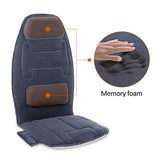 Snailax Massage Seat Cushion with Heat - Extra Memory Foam Support Pad in Neck and Lumbar,10 Vibration Massage Motors, 2 Heat Levels, Back Massager Chair Pad for Back Snailax