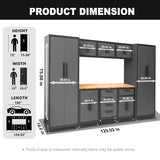 Torin Garage Cabinets Storage System, 9 Piece Included Steel Drawers Rolling Chest,Locked Storage Cabinet, Perfect for Organizing Garage and Tools, 129.92", Black/Grey Torin