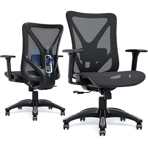 MOLENTS Ergonomic Office Chair, Mesh Computer Desk Chairs with Adjustable Lumbar Support, 3D Armrests, Tilt Function, Comfy Wide Seat, Swivel Executive Work Task Chair for Company and Home MOLENTS