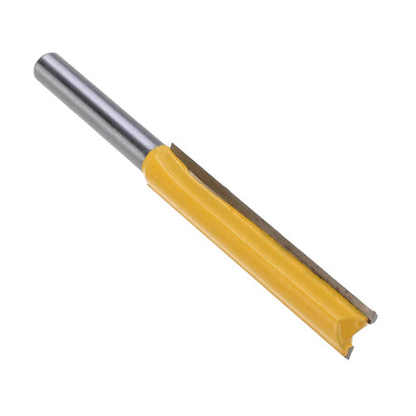 Mesee Set of 2 Pieces Extra Long Straight Router Bit Set, 1/4-Inch Shank Double Flute Straight Grooving Bits Trimming Cutter Woodworking Milling Tools with 2" & 3" Cutting Height Mesee