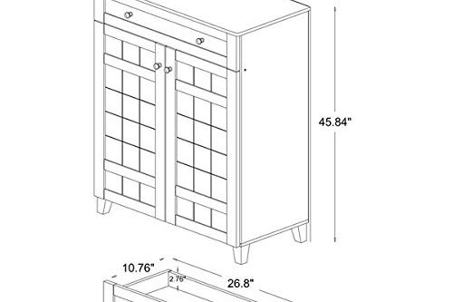 Baxton Studio Glidden 1- Drawer Shoe Storage Cabinet, Dark Brown (91-4518-HiT) - WoodArtSupply