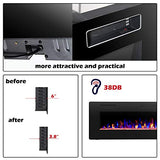 R.W.FLAME 36 inch Recessed and Wall Mounted Electric Fireplace, Ultra Thin ad Low Noise, Fit for 2 x 4 and 2 x 6 Stud, Remote Control with Timer,Touch Screen,Adjustable Flame Color and Speed R.W.FLAME