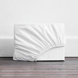 Bed Threads - Cotton Fitted Sheet - Organic Cotton Percale - 200TC - Luxury Organic Bedding - Breathable & Ultra-Crisp - Single Fitted Sheet Only - Machine Washable - Full - Crisp White Bed Threads