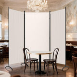 Kecreque 3 Panel Room Divider 6 Ft Folding Screen Room Dividers with 4 Curved Metal Feet Partition Wall Divider,Privacy Screens Portable Wall for Office,Bedrooms,Dining,Dorm,White Kecreque