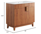 Modway Miles Vanity, White Walnut Modway