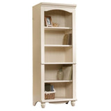 Sauder Harbor View Library/Book Shelf, L: 27.21" x W: 17.48" x H: 72.24", Antiqued White finish Sauder