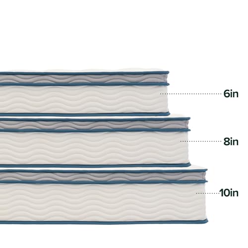 ZINUS 10 Inch Spring Sensation Hybrid Mattress [New Version], Twin, Fiberglass Free, Medium Firmness, Durable Support, Certified Safe Foams & Fabric, Mattress in A Box Zinus