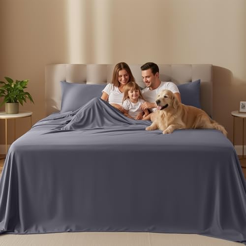 Utopia Bedding Queen Size Sheet Set – 4 Piece Bed Sheets, Soft and Breathable Microfiber, Includes 1 Fitted Sheet, 1 Flat Sheet and 2 Pillowcases – Oeko Tex (Grey) Utopia Bedding