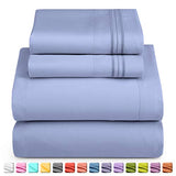 Nestl Full Sheet Set - Luxury 1800 Ultra-Soft Microfiber Full Bed Sheets - Double Brushed - Deep Pockets - Easy Fit - 4 Piece Set - Bedding Sheets & Pillowcases (Full, Stone Blue) Nestl