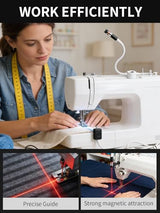 Magnetic Positioning Quilting Light for Sewing Machine Laser Miter Saw Seam Accessories Guide Stitch Straight Line Red with Accurate Alignment Sticker Heat Press Marking System Lazer (Crosslight-USB) ADGHK