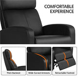 Yaheetech 2-Seat Reclining Chair Leather Recliner Sofa Modern Chaise Couch Lounger Sofa for Living Room Home Theater Black Yaheetech