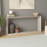 Henn&Hart 64" Wooden Rectangular Console Table Entryway Table, Sofa Table with Wooden Shelf for Entryway, Living Room, Couch, Hallway, or Office, Beech White Henn&Hart