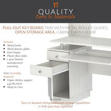 Inval America Computer Work Center with Hutch, Pull-Out Keyboard Tray, Drawers, Desk Workstation, 53.5"H x 48.62"W x 19.5"D, Washed Oak Inval