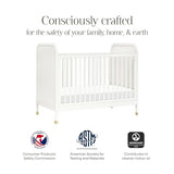 Namesake Brimsley Tambour 3-in-1 Convertible Crib in Warm White, GREENGUARD Gold Certified NAMESAKE