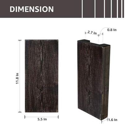 Wood Wall Planter Set of 2, Wood Wall Pocket for Greenery and Dried Flowers, Indoor Wood Hanging Vase Modern Farmhouse Wall Decor for Living Room Bedroom Office Eucalyptus Stems Decorations (Expresso)