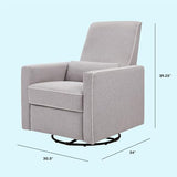 DaVinci Piper 360° Swivel Rocker Recliner Chair - Rocking Chair for Nursery & Living Room, GREENGUARD Gold, FSC & Certi-PUR US Certified, Comfy Nursery Glider Recliner - Heathered Grey w/Cream Piping DaVinci