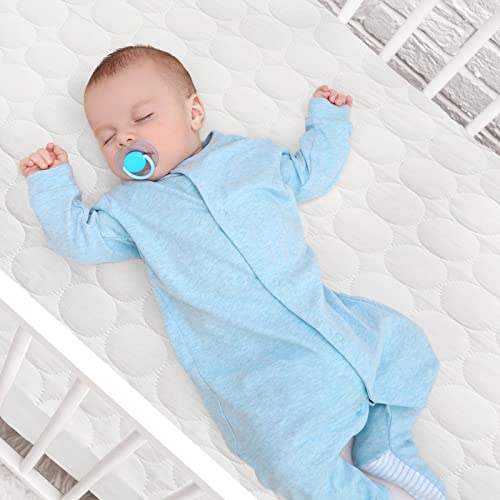 Crib Mattress Protector Sheets Waterproof 2 Pack, Quilted Crib Mattress Pad Cover Fitted Fits for Toddler Bed Mattress, White, 52” x 28” Biloban
