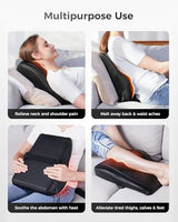 Boriwat Back Massager with Heat, 3D Kneading Massage Pillow for Back, Neck, Shoulder, Leg Pain Relief Deep Tissue, Gifts for Women Men Mom Dad Boriwat