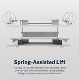 Vari Varidesk Pro Plus 36 Standing Desk Converter – 11 Height Settings + Spring Lift, 2 Tier Design, Keyboard Tray, Fits Desktops 36” Wide x 26.5" Deep – Delivers Fully Assembled (White) Vari