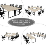 Bonzy Home 6FT Conference Table, 71" L x 32" W x 30" H Long Rectangle Meeting Table, Modern Seminar Table with Super Sturdy Metal Frame for Office, Natural Bonzy Home