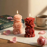 2Pcs Big Size Candle Molds Flower Candle Mold Wave Spiral Rose Silicone Mold Pillar Moldes para Velas Soy Wax, Beeswax, Candle Making, Resin Craft for Anniversary Wedding