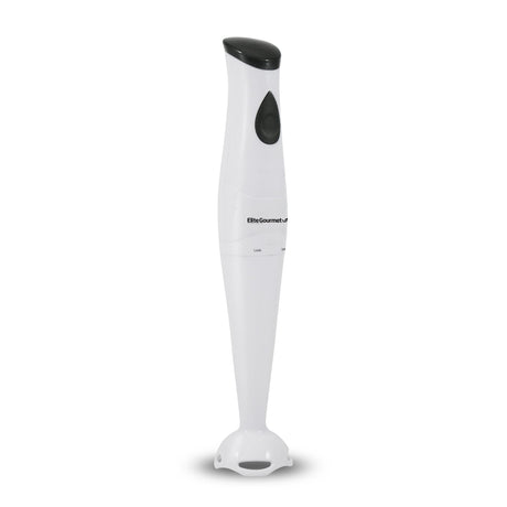 Elite Gourmet EHB-2425X Electric Immersion Hand Blender Stick, Mixer, Chopper, 1-Touch Control Multi Purpose, 150 Watts, For Soups, Sauces, Baby Food, White Elite Gourmet