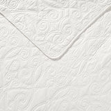 Laura Ashley Felicity Collection Quilt Set-100% Cotton, Reversible, All Season Bedding with Matching Sham(s), Pre-Washed for Added Softness, Twin, White Laura Ashley