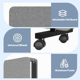 Acoustic Room Divider Privacy Panel with Wheels, 4 Panel Soundproof Room Divider (Aluminum Frame) for Room Partition, Folding Room Dividers Separation Office Cubicle Wall Sound Proof Partition Divider HOMSCREENER