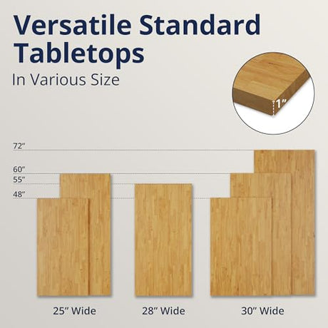 Howizz 55 x 28 Inch Solid Hevea Wood Table Top with UV Coating – 1 Inch Thick Butcher Block Countertop for Standing Desk, Office Table, Workbench, DIY Furniture Projects, Honey Color Howizz