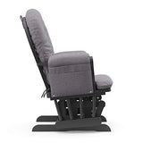 Storkcraft Premium Hoop Glider and Ottoman (Gray with Gray Swirl) – Padded Cushions with Storage Pocket, Smooth Rocking Motion, Easy to Assemble, Solid Hardwood Base Storkcraft