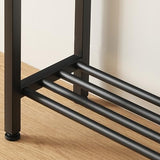 YATINEY Narrow Console Table, 2-Tier Small Sofa Table, 29.5" Thin Entryway Behind Couch Table with Shelves, Industrial Hallway Table, for Living Room, Foyer, Black CT03BB YATINEY