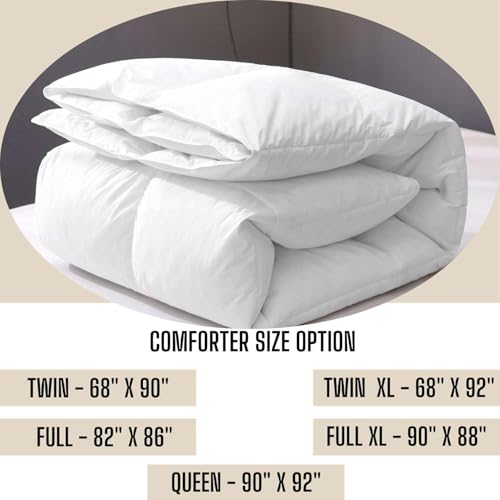 Mattress-Homes Comforter Duvet Insert Quilted Comforters 1 Piece Twin XL 100% Soft Comfy Microfiber Down Alternative Extra Long Twin Comforter Lightweight for Bedding White Solid All Season Mattress-Homes
