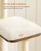 Feandrea WoodyWonders Cat Tree, 65-Inch Modern Cat Tower for Indoor Cats, Multi-Level Cat Condo with 5 Scratching Posts, Perch, Washable Removable Cushions, Cat Furniture, Rustic Brown UPCT166X01 Feandrea