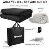 mysuntown Infrared Sauna Blanket for Detoxification，Portable Sauna Blanket for Home use,Low EMF，86-158℉,20-60 Minutes Timer,6.23ft x 2.95ft mysuntown