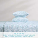 Tommy Bahama - Queen Sheet Set, Super Soft Cotton Percale Bedding with Matching Shams, Tropical Bedding Set, Oeko-Tex Certified (Palmtastic Blue, Queen) Tommy Bahama
