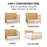 DaVinci Frem 4-in-1 Convertible Crib in Honey, GREENGUARD Gold Certified DaVinci