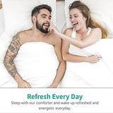 APSMILE Organic Feathers Down Comforter California King, All-Seasons Duvet Insert, 100% Cotton Medium Warm Quilted Bed Comforter Insert (104x96, Ivory White) APSMILE