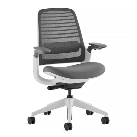 Steelcase Series 1 Office Chair - Ergonomic Work Chair with Wheels for Carpet - Helps Support Productivity - Weight-Activated Controls, Back Supports & Arm Support - Easy Assembly - Graphite, Light Steelcase