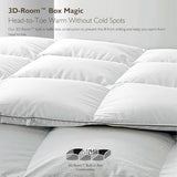Cobnom® Hotel Luxury Feather Down Comforter Twin Size, Medium Warm All Season Duvet Insert, Silky Soft Egyptian Cotton Blend Cover, Ethically Sourced Feather & Down Filled, 68x90 Inch, White Cobnom