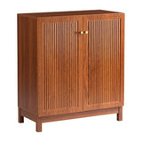 COSIEST 31.5" Fluted Sideboard Buffet Cabinet with Storage, Mid Century Modern Accent Cabinet with Adjustable Shelves, Solid Wood Legs, Multifunctional Console Table for Living Room, Kitchen, Entryway COSIEST