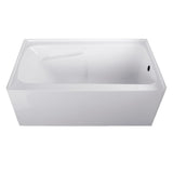 Aqua Eden VTAP543023R 54-Inch Acrylic 3-Wall Alcove Tub with Arm Rest and Right Hand Drain Hole, White Kingston Brass