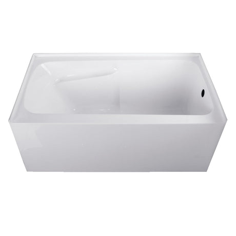 Aqua Eden VTAP543023R 54-Inch Acrylic 3-Wall Alcove Tub with Arm Rest and Right Hand Drain Hole, White Kingston Brass