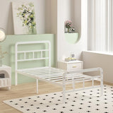 Cieemine 14 Inch White Twin XL Bed Frames with Headboard and Footboard, Heavy Duty Bed Frame Twin XL with Underneath Storage, No Box Spring Needed, Easy Assembly Cieemine