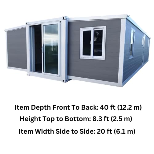 40FT Expandable Prefab Tiny House – 3 Bedroom, Modern Container Home with Full Kitchen & Bathroom | Luxury Portable Home for Family Living - WoodArtSupply