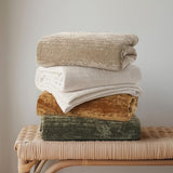 EVERGRACE Velvet Quilt Set King Size, Luxurious Soft Striped Channel Bedding Set, Lightweight Velvet Comforter for All Season, Oversized Bedspread Coverlet with 2 Matching Shams, Olive Green EVERGRACE