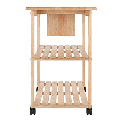 Winsome Wood Kitchen Cart With Cutting Board, Knife Block and Shelves, Beech - WoodArtSupply