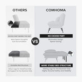 COMHOMA Convertible Sofa Bed, 68″Fabric Couch with Adjustable Backrest, Loveseat Recliner Sleeper Living Room Furniture futon Set, Black COMHOMA